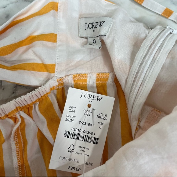 J. Crew Factory Strappy tie-back mini dress in marigold stripe size 0 - Picture 12 of 14